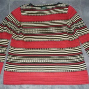 Womens Lauren Ralph Lauren Striped Knit Sweater